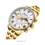 ساعت مچی مردانه کارن مدل 8427gold-white-2