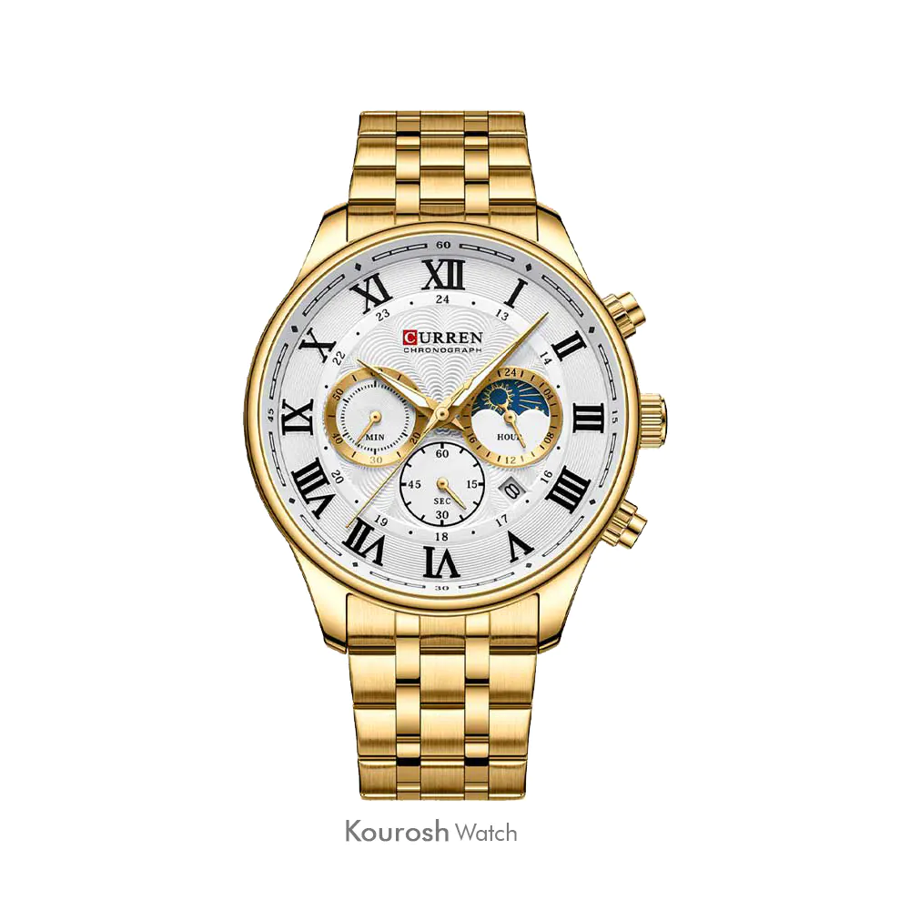 ساعت مچی مردانه کارن مدل 8427gold-white